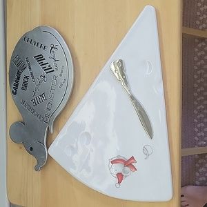 Pair of Cheese Serving Pieces with Knife